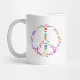 Peace Symbol Silhouette Shape Text Word Cloud Mug